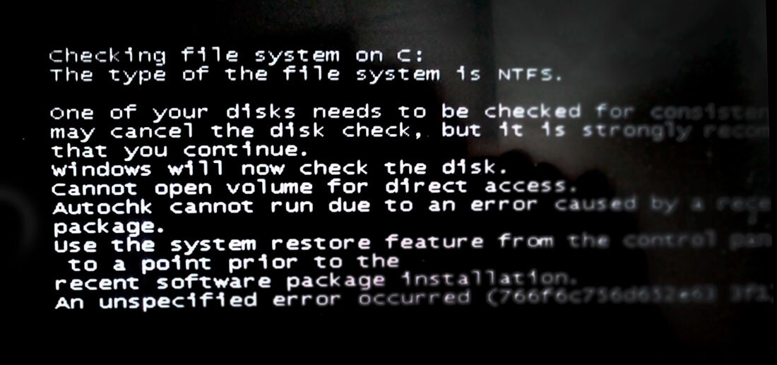 Тип данных ошибка. Checking file System on c. Chkdsk /f. Chkdsk при загрузке Windows. Ошибка System file check.