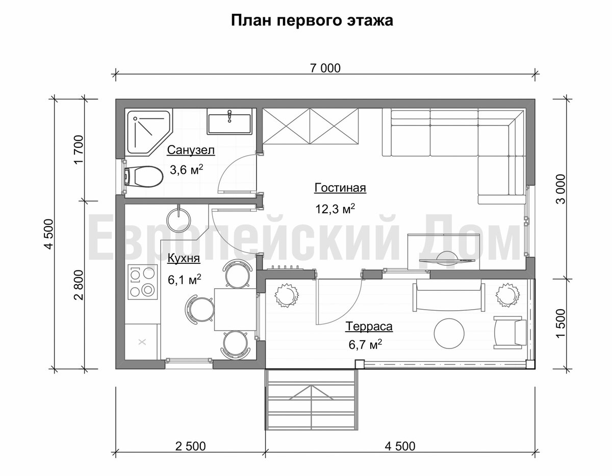 Планировка первого этажа. Источник фото: dom-bt.com