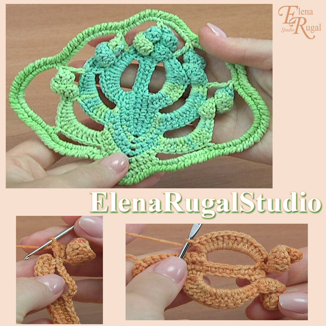 Связанный ирландский листик по видео