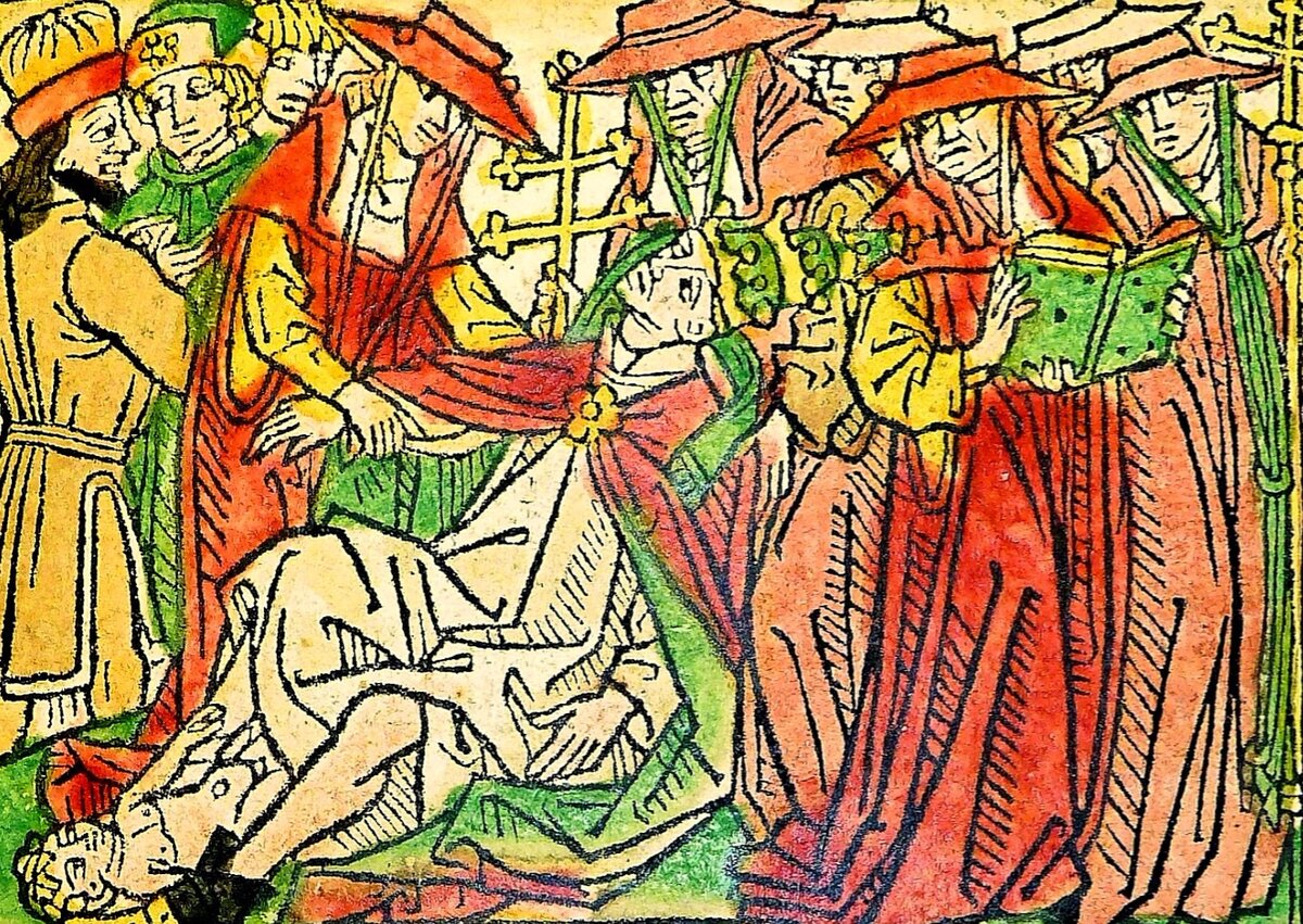 Картина, иллюстрирующая разоблачение Иоанны.