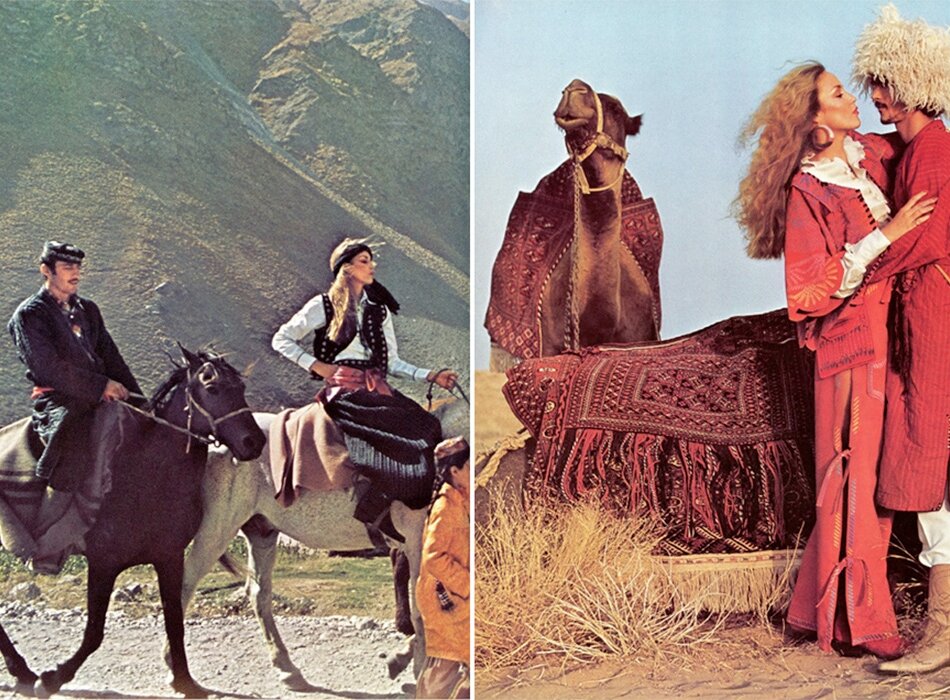 Джерри Холл, съемки для журнала Vogue, Армянская ССР, 1975 год