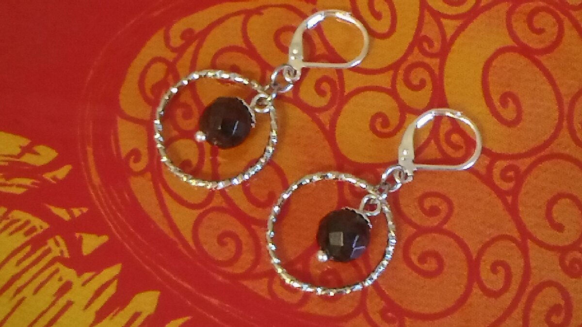 Серьги с гранатом