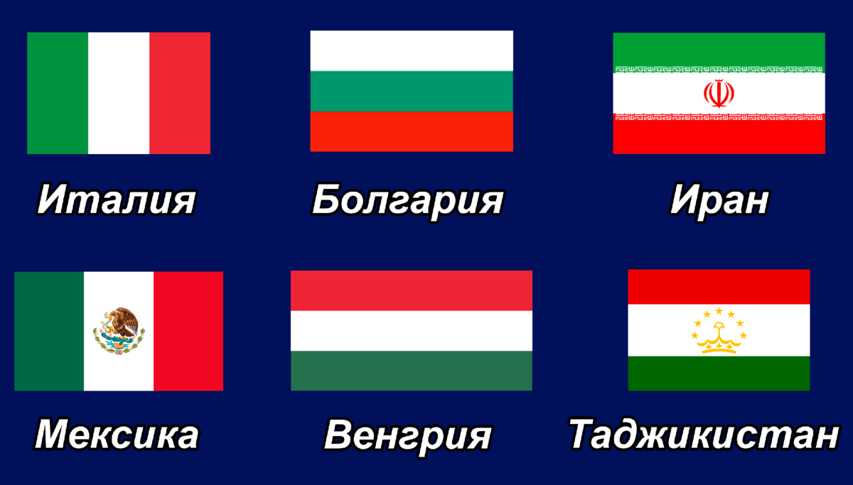 Флаги италии и венгрии