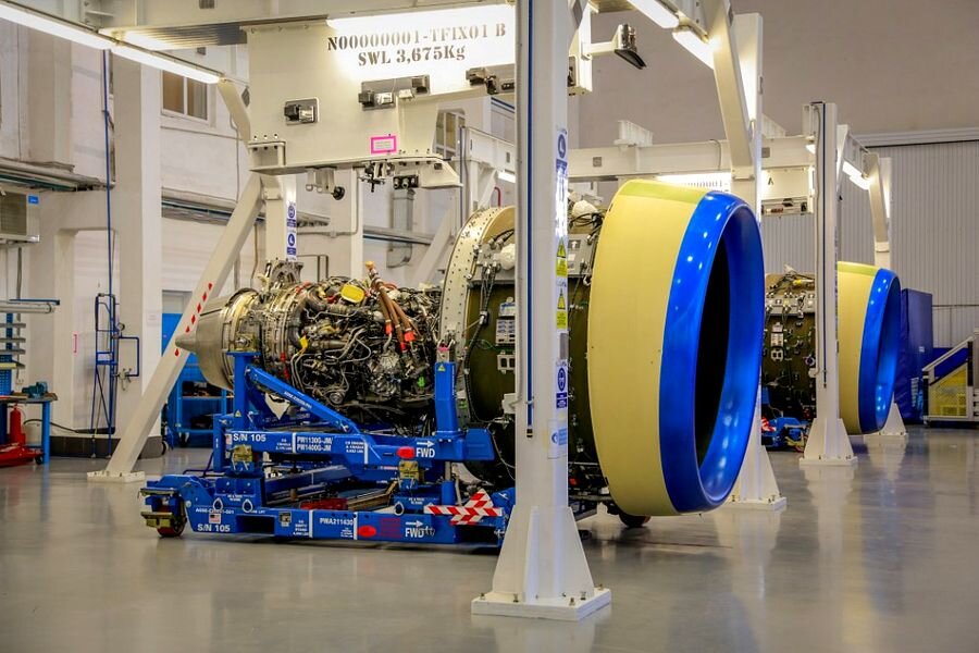 Pratt & Whitney PW1431G для MC-21 на производственной площадке Иркутского авиазавода