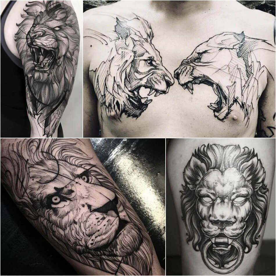 Эскизы татуировки льва (68 фото)