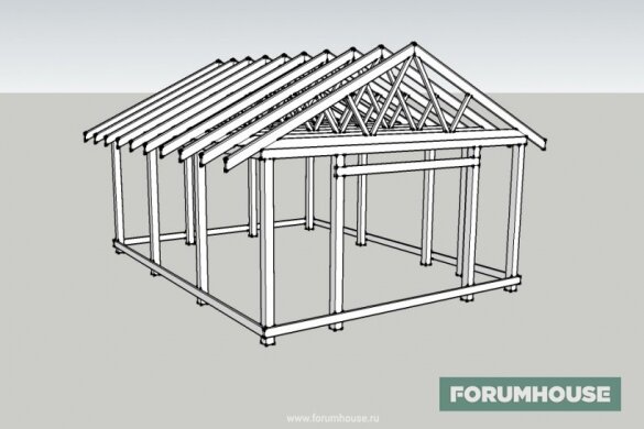 Деревянный гараж схема