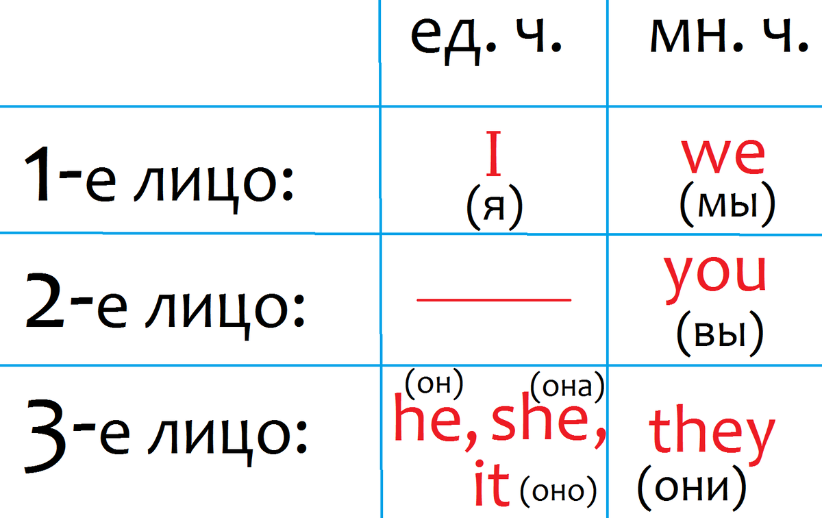 Учёный мух, английский язык, личные местоимения, лица и числа