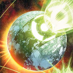  Мого (Mogo) – разумная или «живая» планета; он относился к Корпусу Зелёных Фонарей (Green Lanter Corps), на его поверхности был изображен символ корпуса.-2