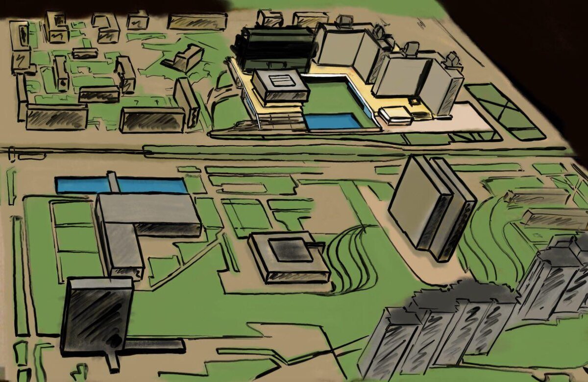 «В 70-е — начале 80-х годов в Москве велось строительство многих крупных научно-исследовательских учреждений и вузов. Однако наиболее значительные стройки еще не были завершены, когда писалась эта книга, <..> Не получило еще завершенных очертаний крупное «созвездие» научных учреждений вдоль улицы Красикова, между Профсоюзной и Новочеремушкинской улицами — северная часть центра Юго-западной планировочной зоны Москвы. Здесь пока осуществлены лишь разрозненные звенья крупной системы: Институт научной информации по общественным наукам АН СССР на углу Профсоюзной улицы и улицы Красикова; расположенные далее на улице Красикова Государственная центральная научная медицинская библиотека (архитекторы Я. Белопольский, Е. Вулых, Л. Мисожников, 1981) и Центральный экономико-математический институт АН СССР (архитекторы Л. Павлов, И. Ядров, Г. Колычева, начало 80-х годов); два здания на северной стороне улицы Красикова — Институт океанологии и Институт Дальнего Востока (архитектор Ю. Платонов, начало 80-х годов). Несколько южнее, на невысоком холме над Профсоюзной улицей, стоит здание Института мировой экономики (архитекторы Л. Лурье, Ю. Шварцбрейм). Здание Центрального экономико-математического института замыкает далекую перспективу улицы Красикова».  Архитектура Москвы XX век.  А. В. Иконников.