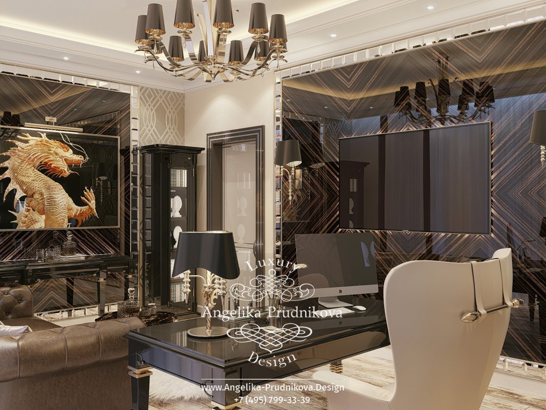 На фото: Дизайн кабинета в стиле арт-деко