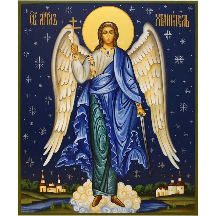 Ангел Хранитель в полный рост. Писаная икона.