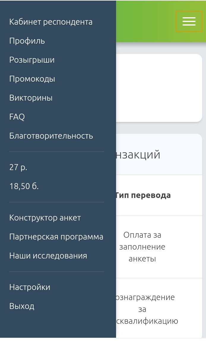 Так выглядит страничка опросника.