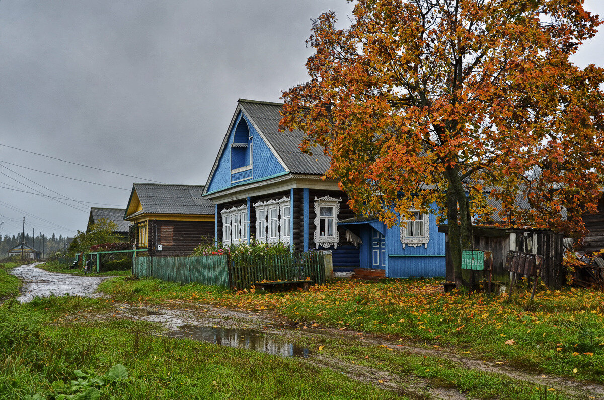 Село ул. Тверская деревня осень. Улица в деревне. Деревенская улица. Красивая деревенская улица.