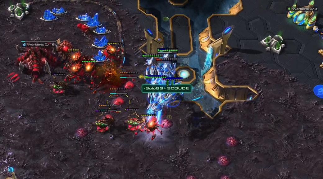  В Starcraft исход битвы решает не только тактика, но и грамотный микро контроль