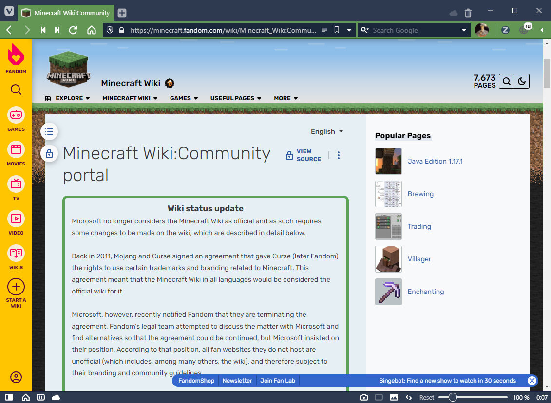 Minecraft Wiki перестала быть официальной «энциклопедией Minecraft» |  MinecraftMain.Ru | Дзен