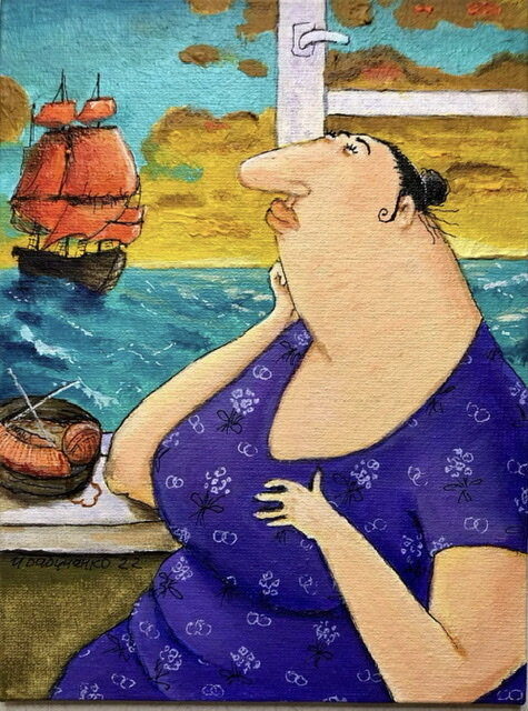 На фото: картина Ирины Бабиченко «В Одессу женихи плывут» https://instagram.com/babichenko.i (с разрешения автора)