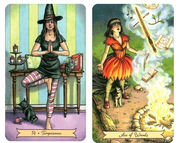 Умеренность и Туз жезлов: оказывается, что поддерживать душевное спокойствие и равновесие становится намного легче, когда появляется хотя бы маленький "лучик надежды"