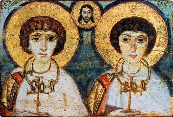 Мчч. Сергий и Вакх. Энкаустическая икона (VI-VII в.) из Синайского монастыря. Киев, Национальный музей искусств им. Богдана и Варвары Ханенко