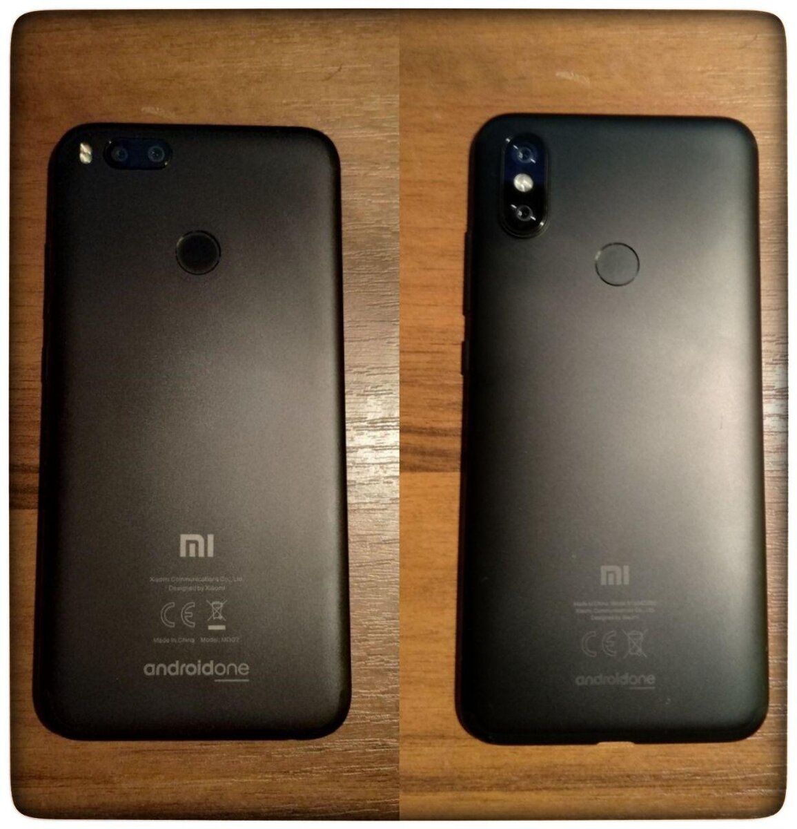Слева Mi A1 соответственно Mi A2 справа
