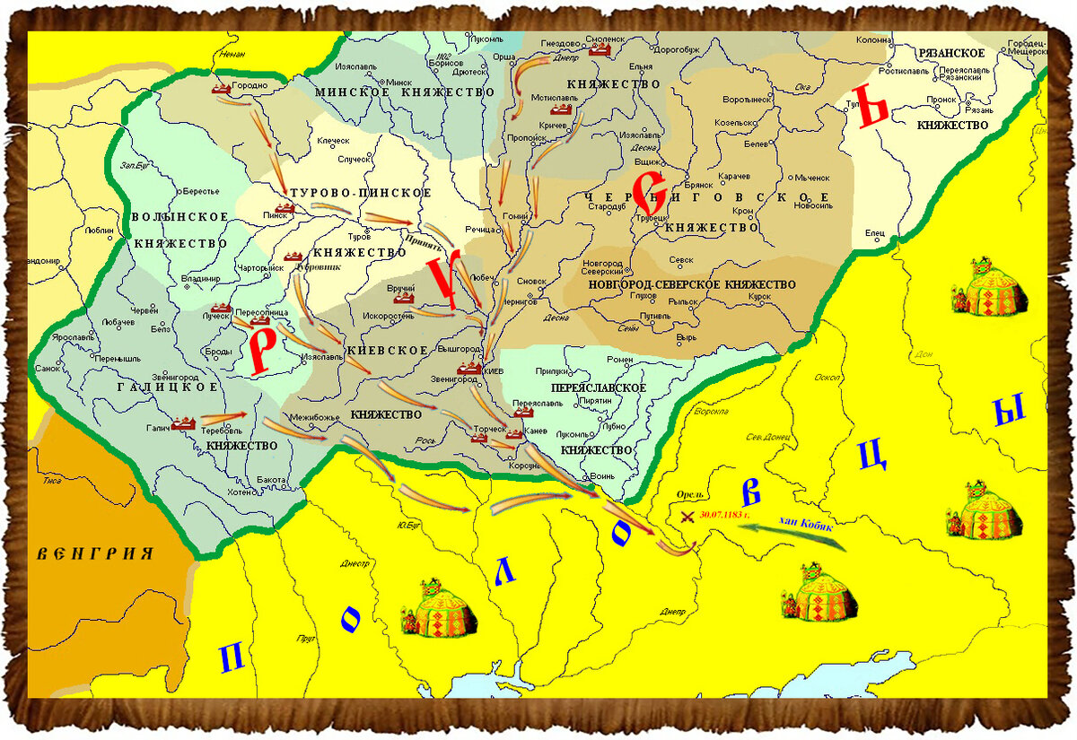 Тарусское княжество карта