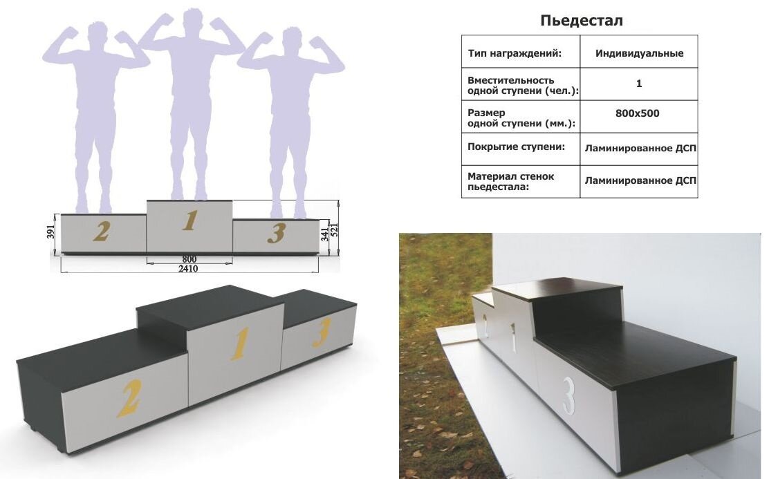 Пьедестал для награждения чертеж