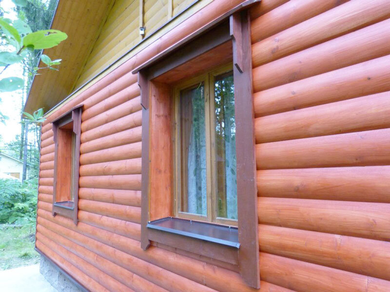 Фасад дома отделать имитатор бревна