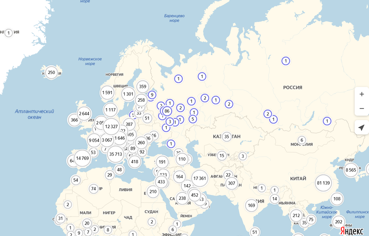 Карту распространения коронавируса в России и мире можно посмотреть на  Яндекс.Картах | Клининг-сервис 