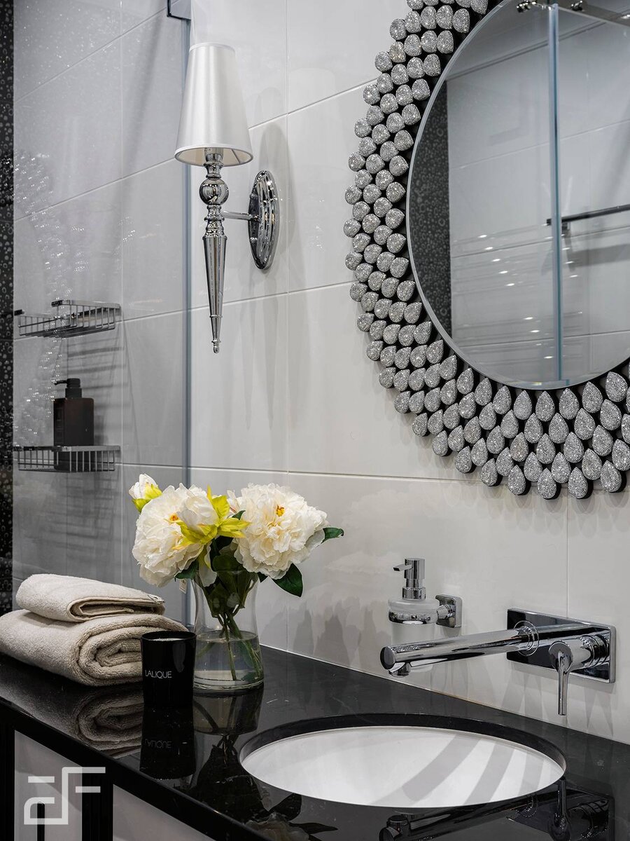 Дизайн интерьера ванной комнаты в стиле арт-деко