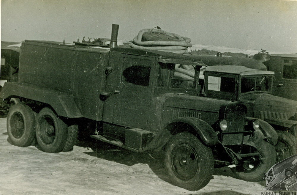 Водомаслозаправщик ВМЗ-34 
Базовое транспортное средство – шасси ЗИС-6
Емкость водяного резервуара – 750 л
Емкость масляного резервуара – 1050 л
Емкость топливного бака (для нагрева резервуаров) – 60 л
 Расход бензина на нагрев резервуаров – 23 кг/ч