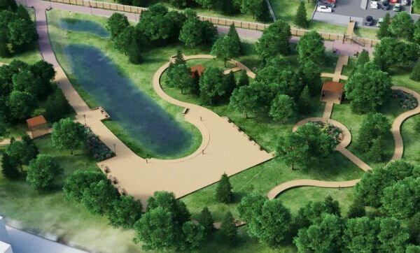 Так будет выглядеть будущий парк. Визуализация проекта предоставлена управлением архитектуры и градостроительства администрации Пуровского района
