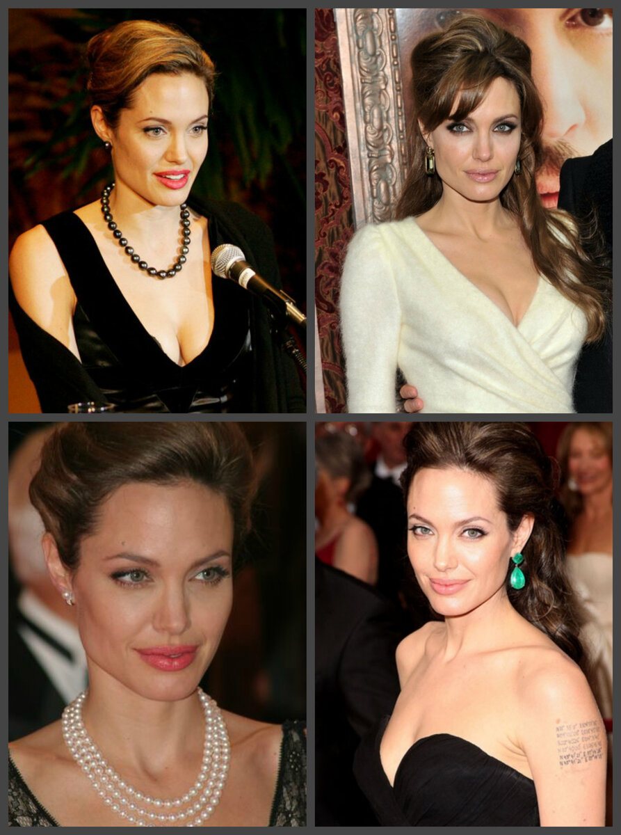 Посмотрите, как добавил жемчуг возраста и респектабельности даже великолепной, фактурной Джоли. Сравните ее с правым, безжемчужным рядом