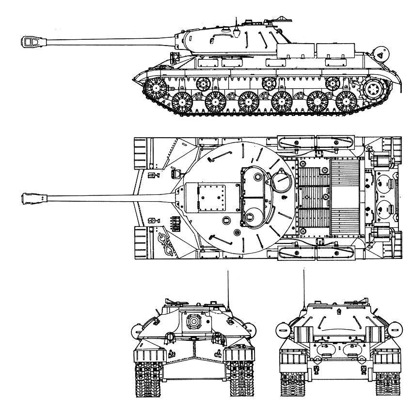 Чертеж танка ис 3