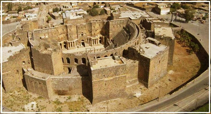 Крепость Босра с высоты птичьего полета