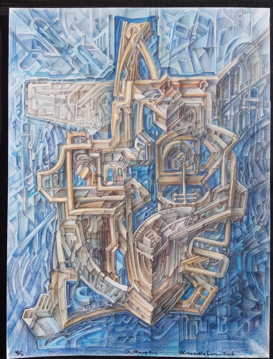 Якоря / Anchors, 2016 (бумага, цветной карандаш / paper, color pencil)