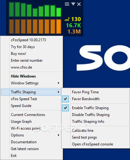 cFosSpeed Calibration