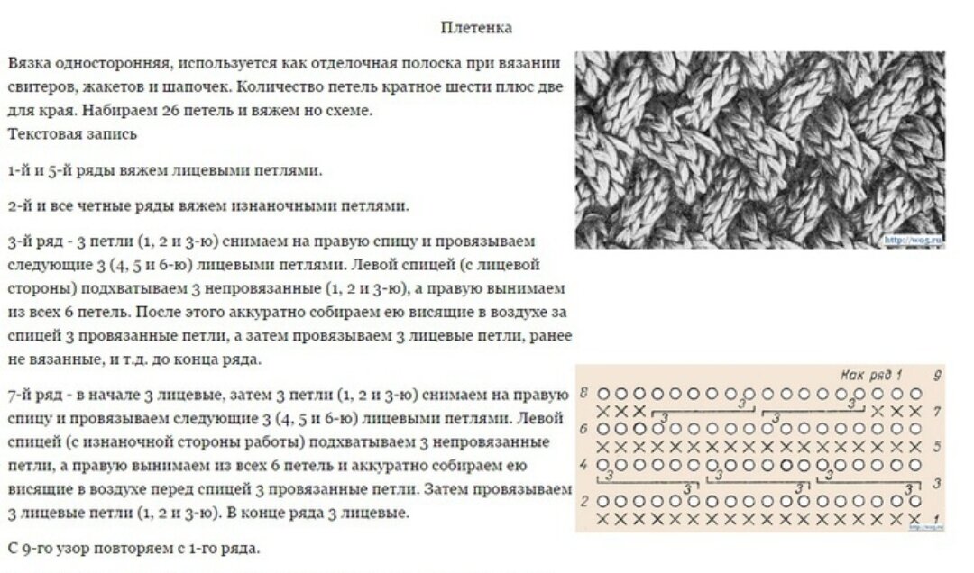 Что значит четные ряды вязать по рисунку