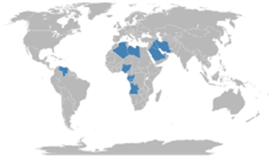 Страны, входящие в ОПЕК по состоянию на 2020 год