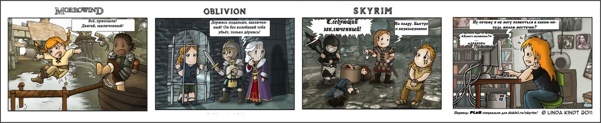 Картинки в этой статье взяты отсюда: http://www.diablo1.ru/skyrim/comics.php