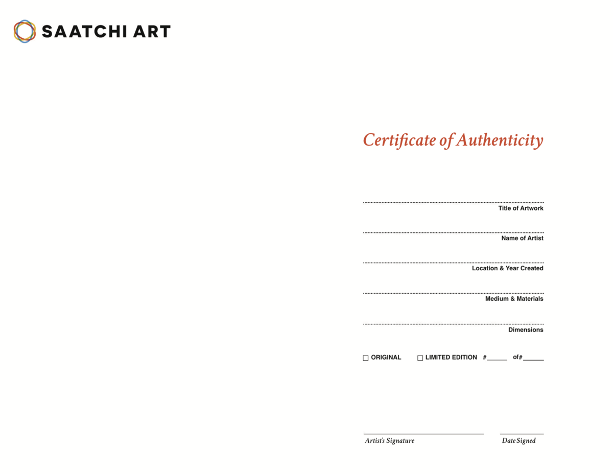 Сертификат подлинности Saatchi Art