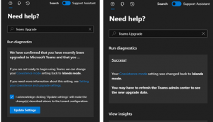  Нажмите Update Settings, чтобы поменять режим сосуществования:
 