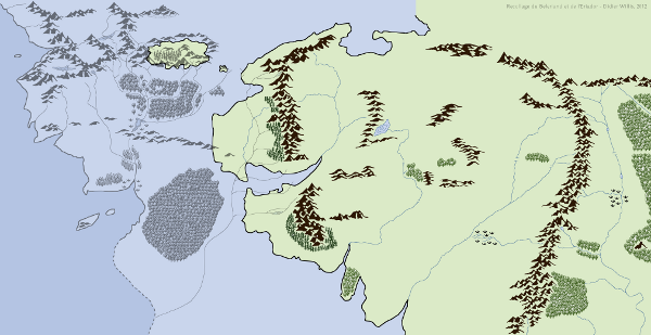 Карта белерианда и средиземья