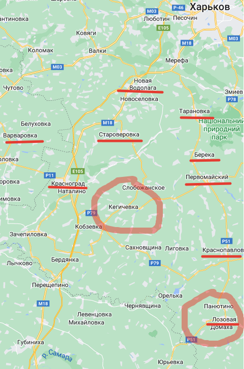 Населенный пункты, упоминаемые в статье. Рисунок Автора