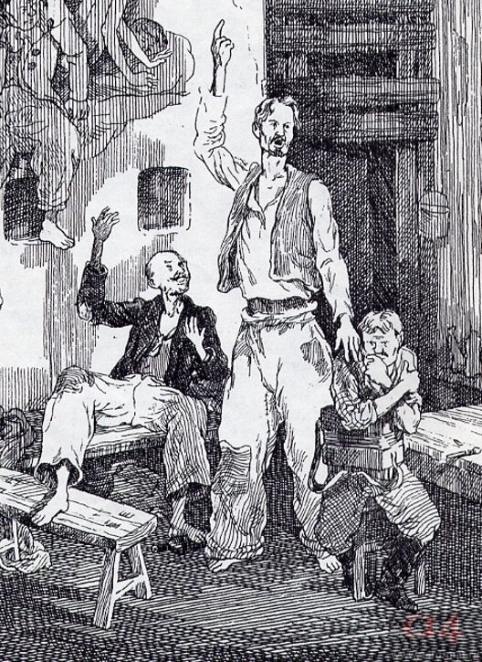 Иллюстрация к пьесе М.А. Горького "На дне"