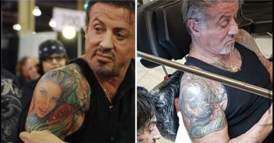 Сильвестр Сталлоне свёл тату со своей женой и набил своего любимца