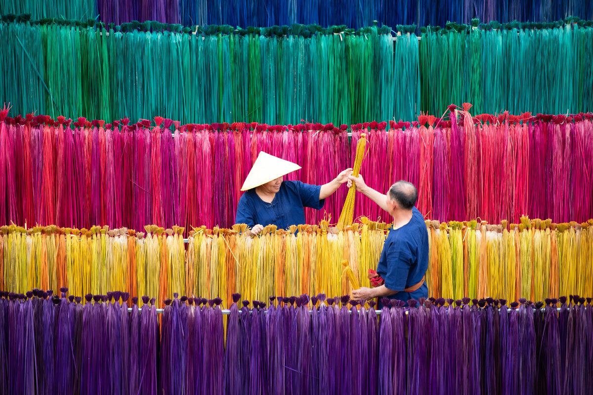 окраска и сушка волокон