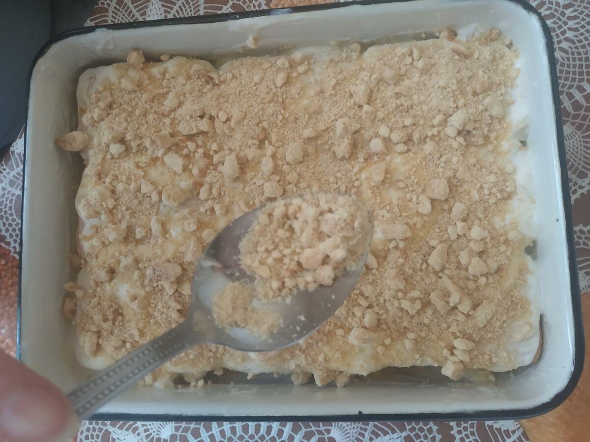 Торт из печенья рыбки без выпечки
