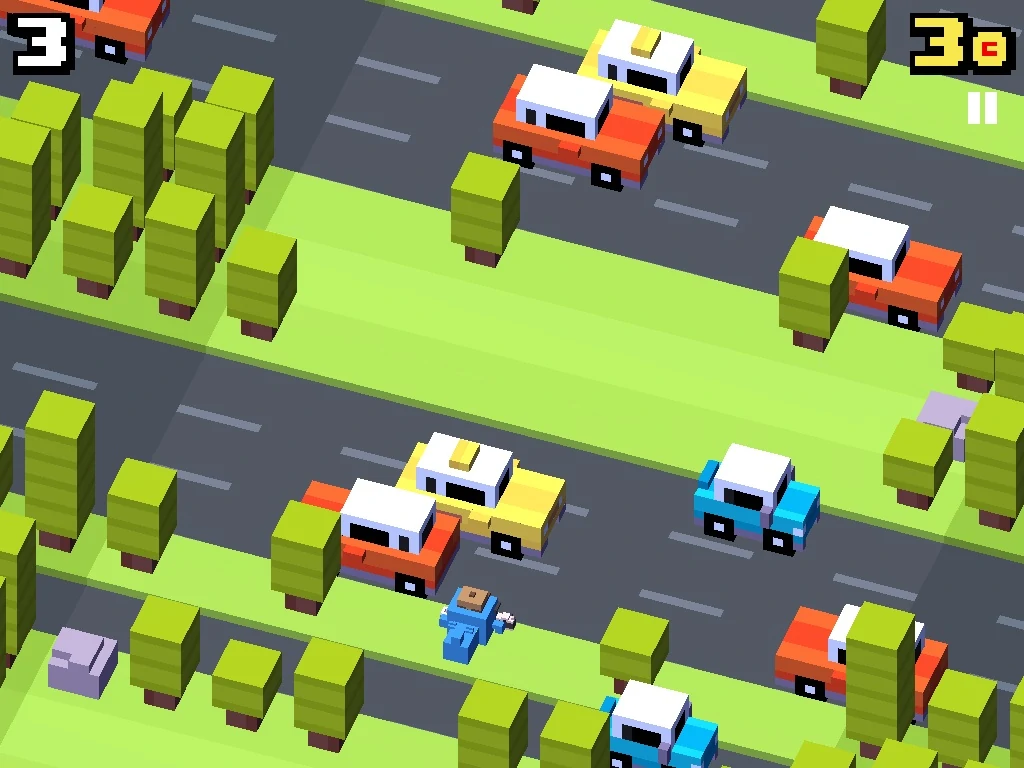 Изображение из игры Crossy Road.