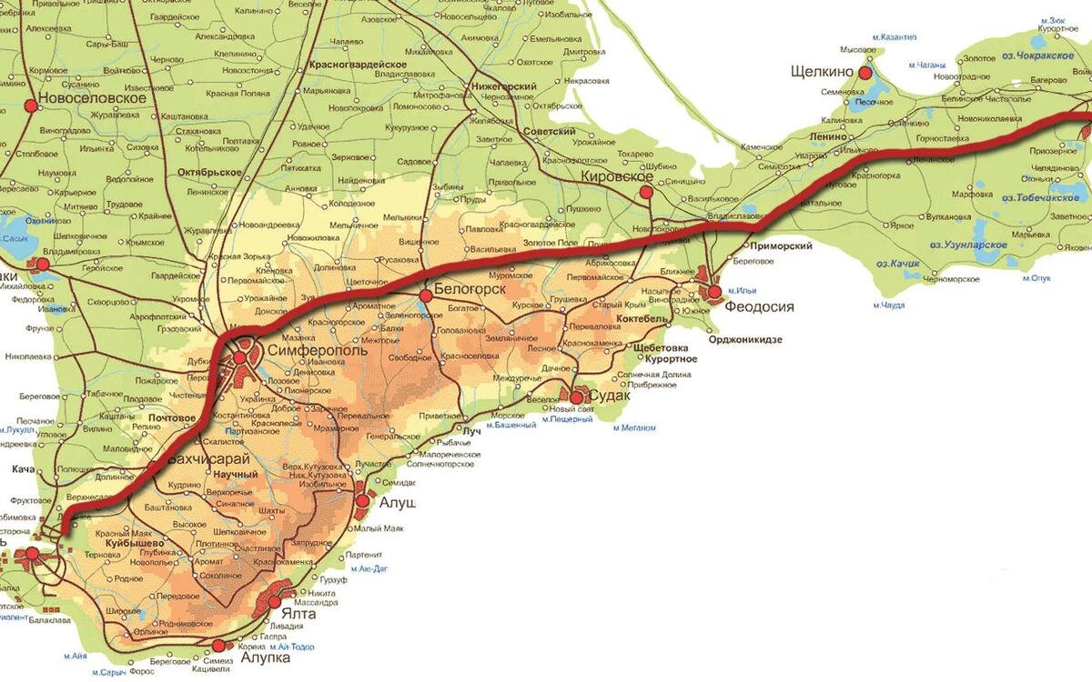 Карта жд дорог крыма после открытия моста