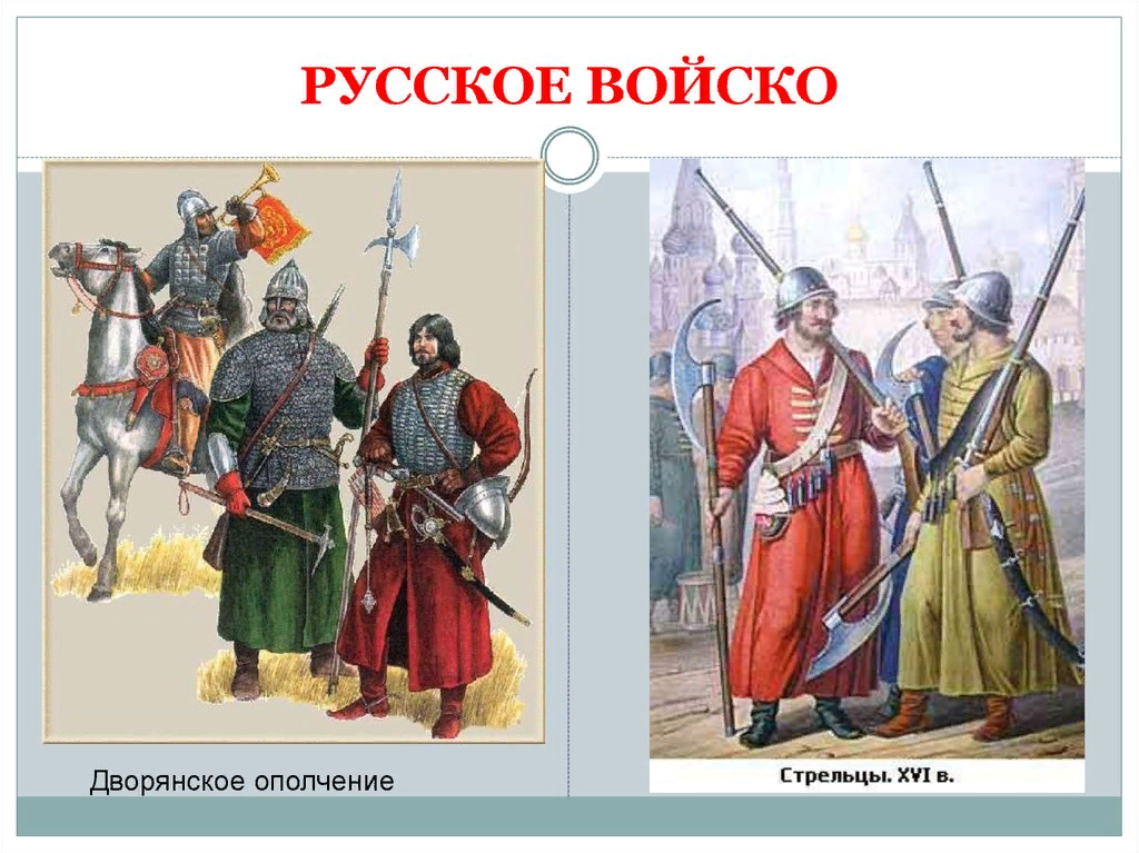 Служилые люди составлявшие постоянное войско в 16