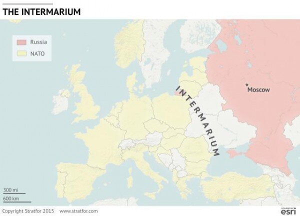 
Интермариум  / Междуморье - буферная зона между Черным и Балтийскими морями, отделяющая Россию от стран НАТО.